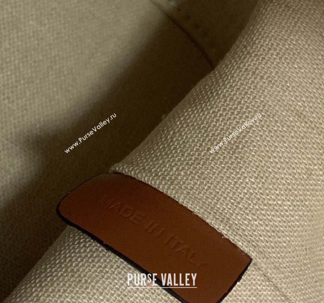 Celine Small Bucket Cuir Triomphe Bag in Textile and Calfskin 198242 Beige/Brown 2025 (BL-251124049)