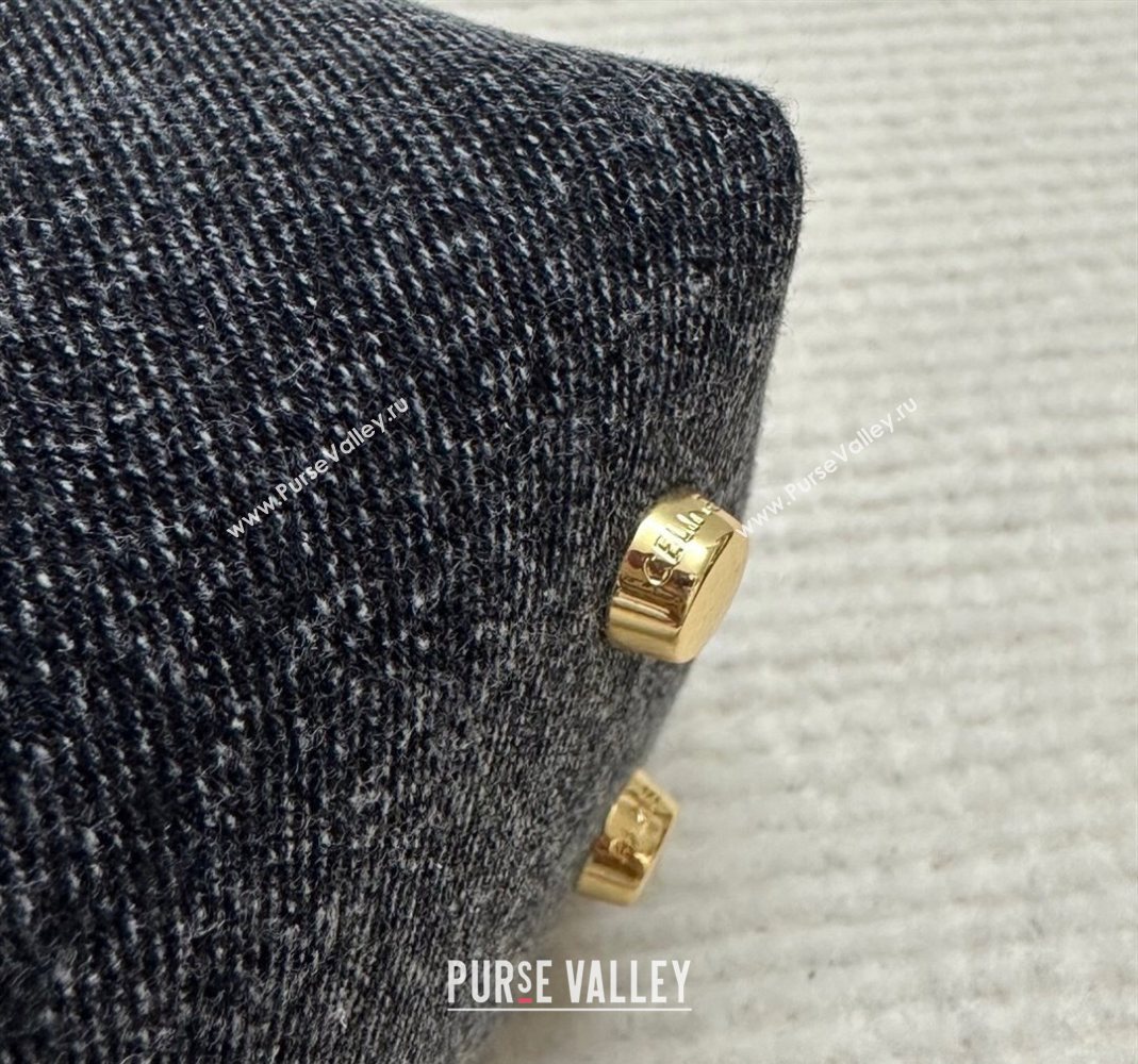 Celine Teen Nino Bag in Triomphe Denim Black 2025 118112 (BL-251124052)