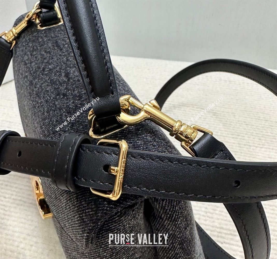 Celine Teen Nino Bag in Triomphe Denim Black 2025 118112 (BL-251124052)