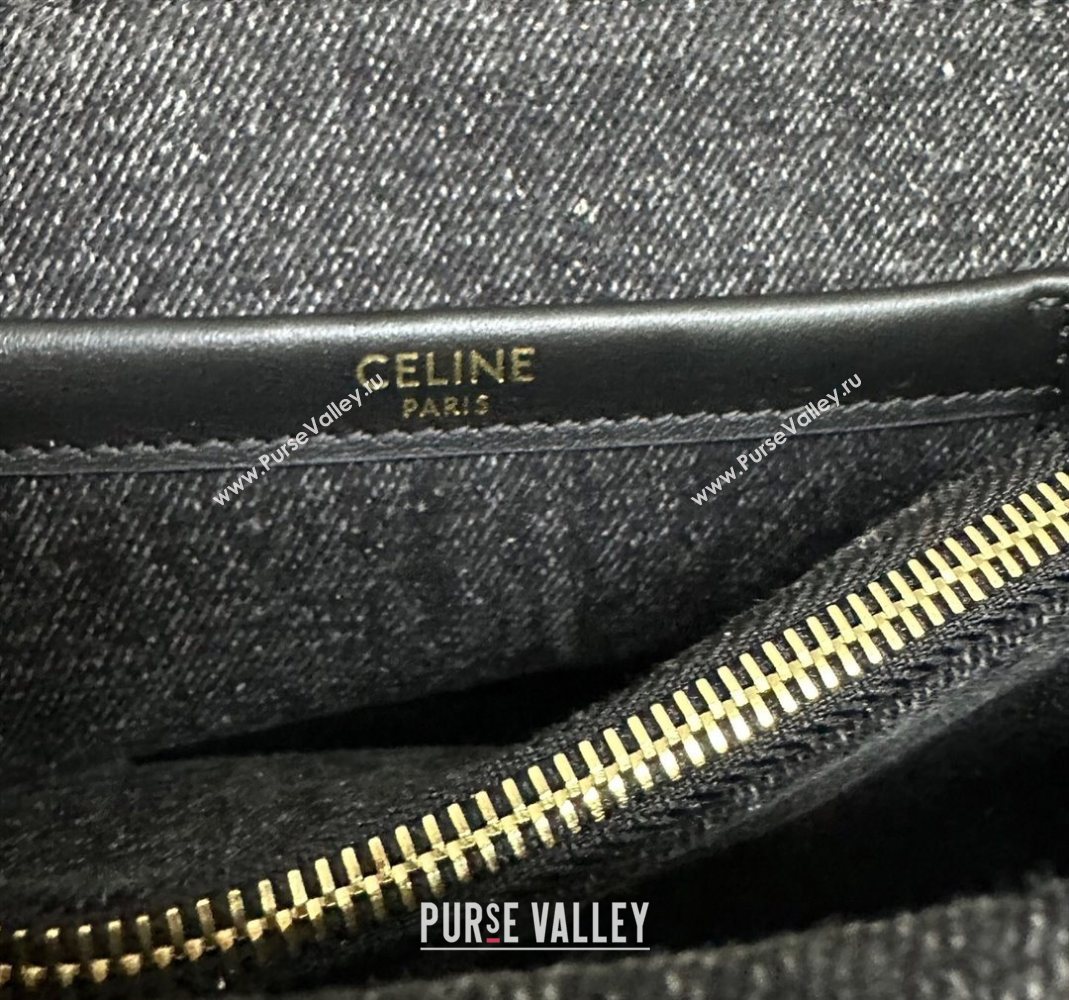 Celine Teen Nino Bag in Triomphe Denim Black 2025 118112 (BL-251124052)