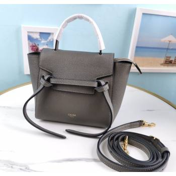 Celine Belt Pico Mini Bag in Grained Leather Grey 2025 194263 (BL-251124032)