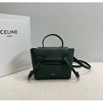 Celine Belt Pico Mini Bag in Grained Leather Green 2025 194263 (BL-251124030)