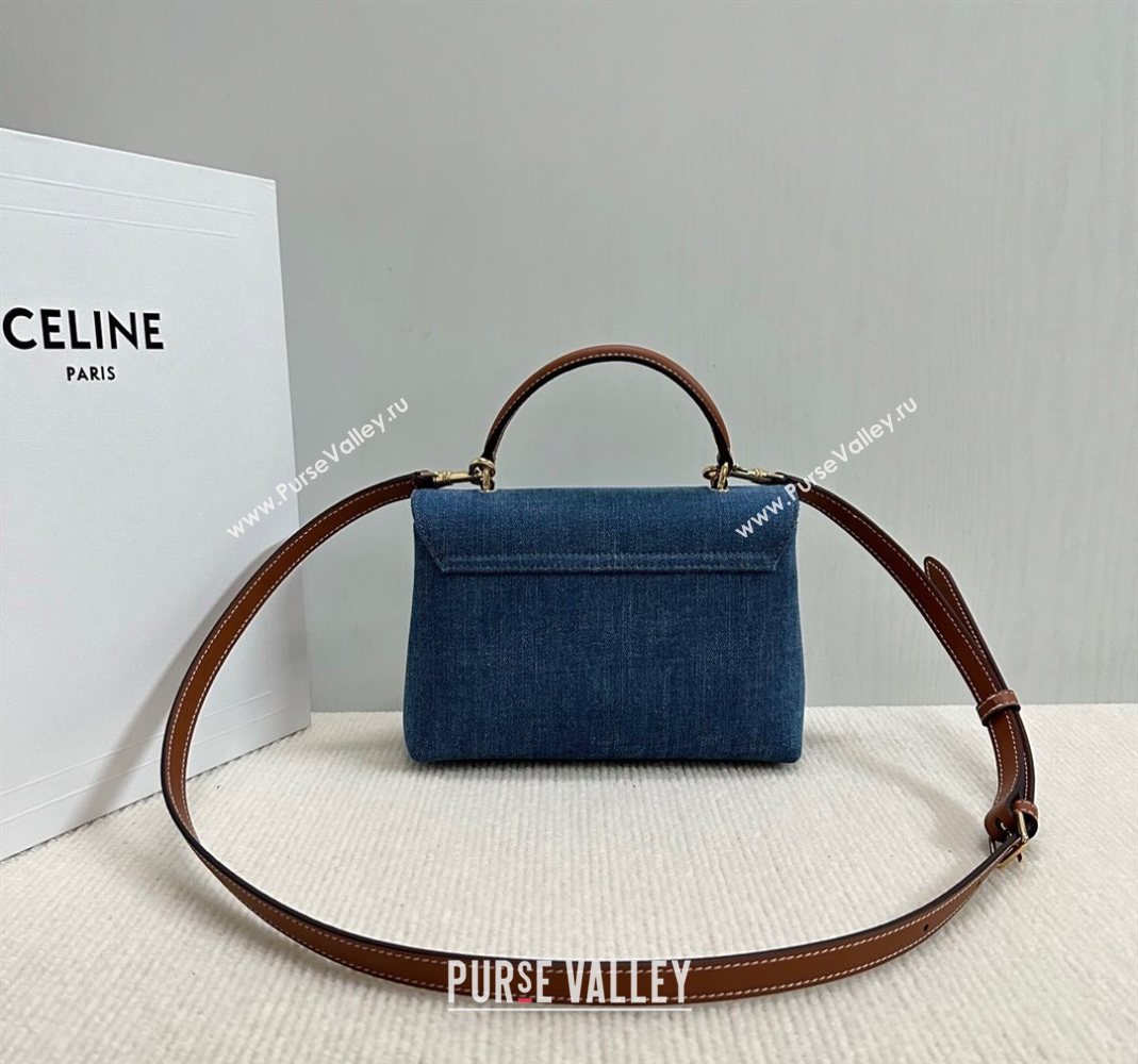 Celine Teen Nino Bag in Triomphe Denim Blue 2025 118112 (BL-251124053)