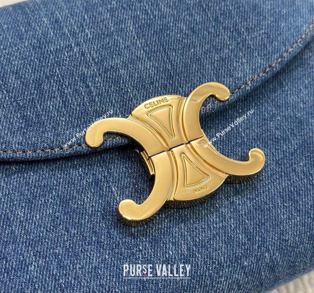 Celine Teen Nino Bag in Triomphe Denim Blue 2025 118112 (BL-251124053)