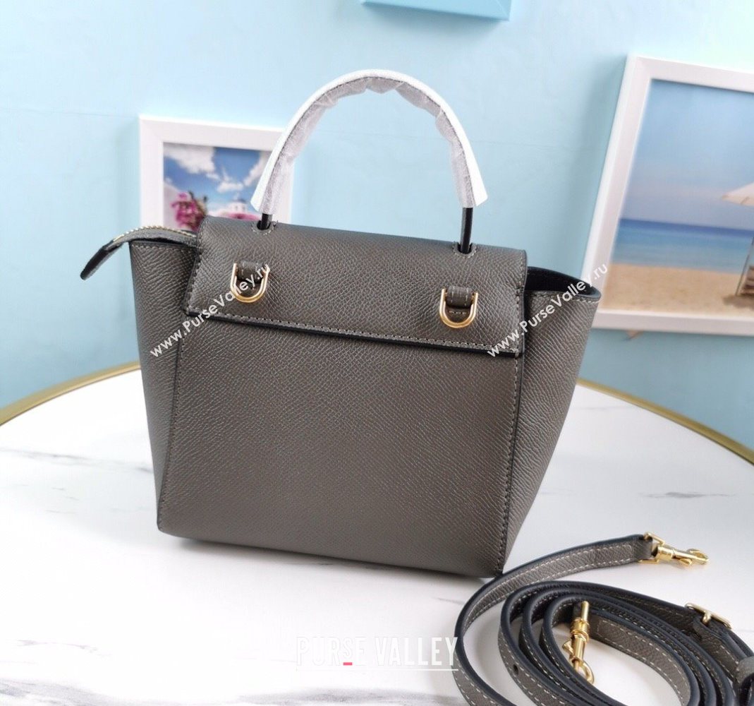 Celine Belt Pico Mini Bag in Grained Leather Grey 2025 194263 (BL-251124032)