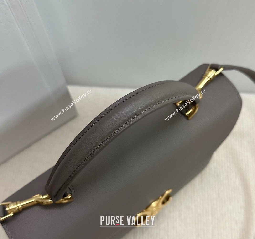 Celine Medium Nino Top Handle bag in Supple Calfskin Stone Grey 2025 117523 (BL-251124054)