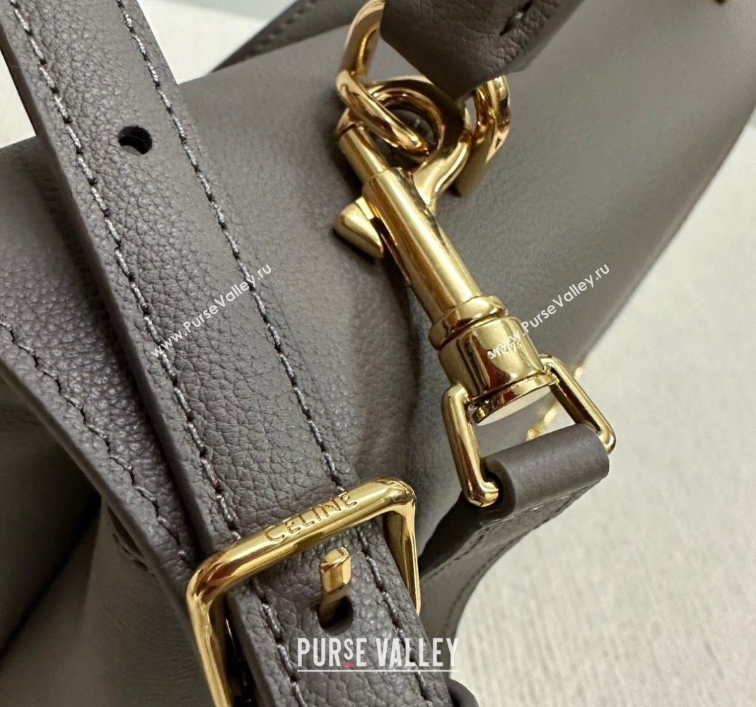 Celine Medium Nino Top Handle bag in Supple Calfskin Stone Grey 2025 117523 (BL-251124054)