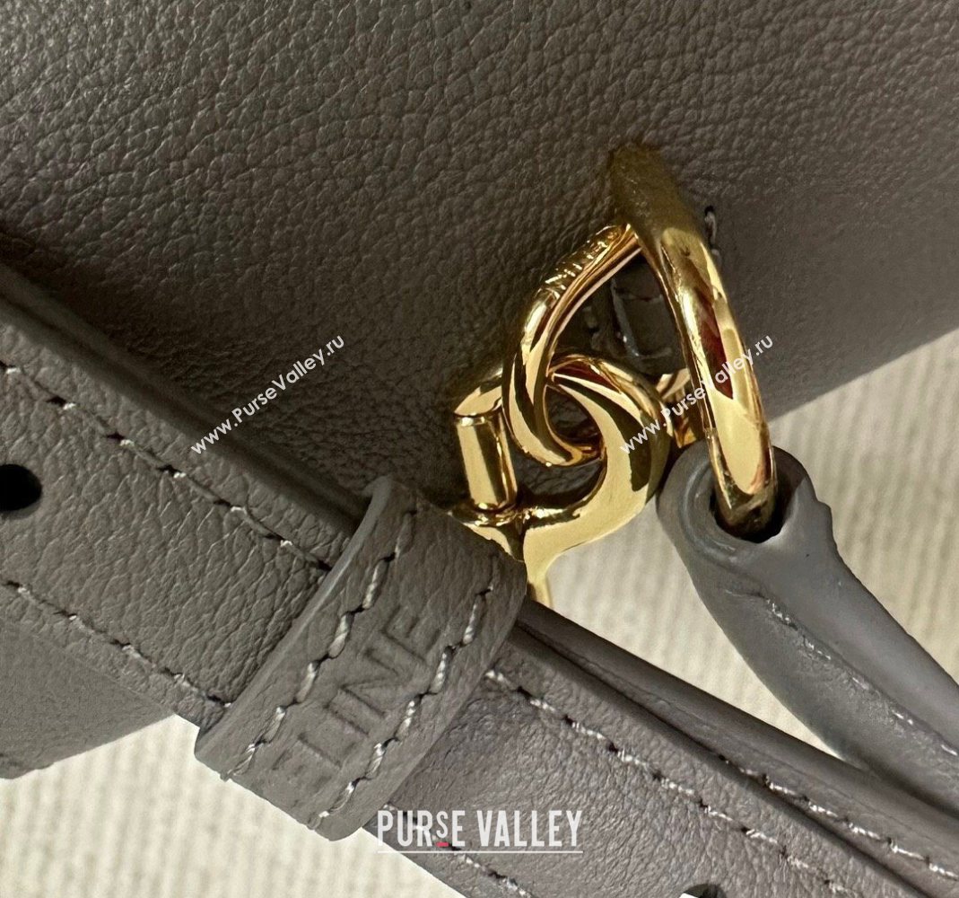 Celine Medium Nino Top Handle bag in Supple Calfskin Stone Grey 2025 117523 (BL-251124054)