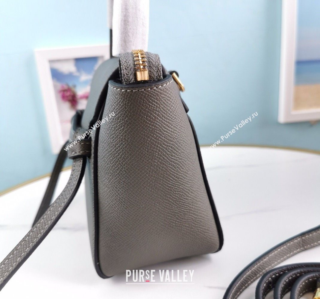 Celine Belt Pico Mini Bag in Grained Leather Grey 2025 194263 (BL-251124032)