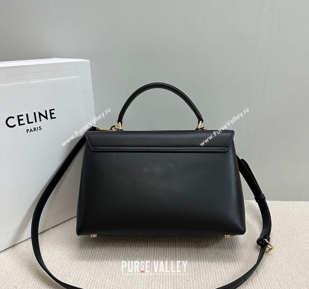 Celine Medium Nino Top Handle bag in Smooth Calfskin Black 2025 117523 (BL-251124055)