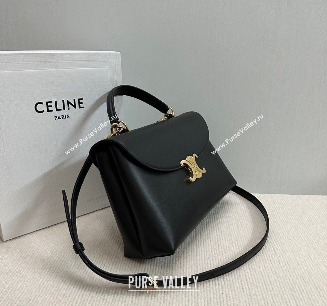 Celine Medium Nino Top Handle bag in Smooth Calfskin Black 2025 117523 (BL-251124055)