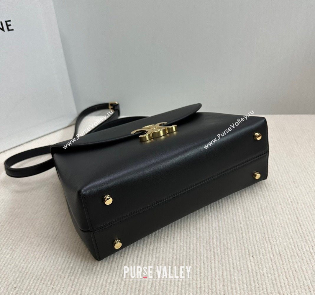 Celine Medium Nino Top Handle bag in Smooth Calfskin Black 2025 117523 (BL-251124055)
