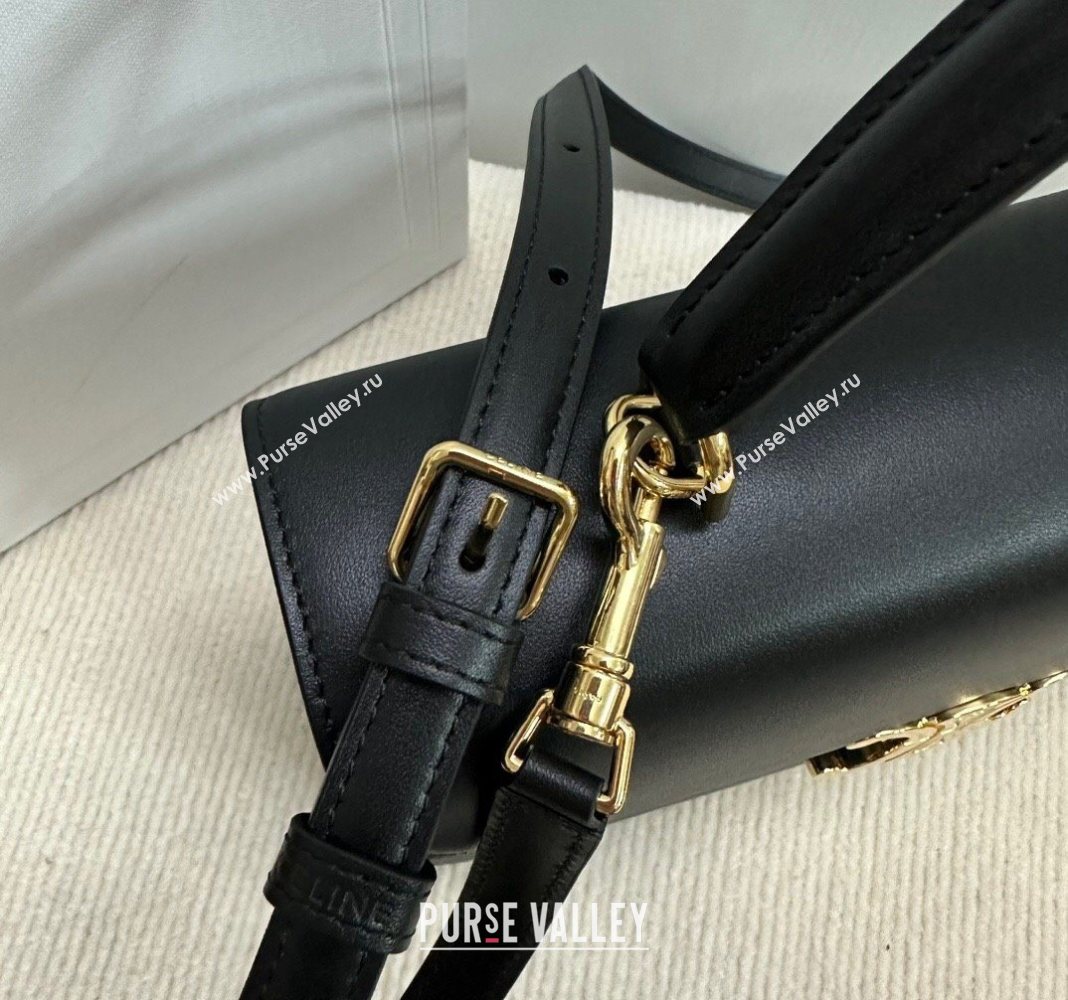 Celine Medium Nino Top Handle bag in Smooth Calfskin Black 2025 117523 (BL-251124055)