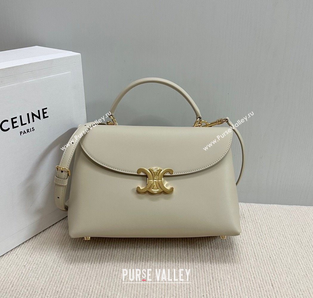 Celine Medium Nino Top Handle bag in Smooth Calfskin Light Beige 2025 117523 (BL-251124056)