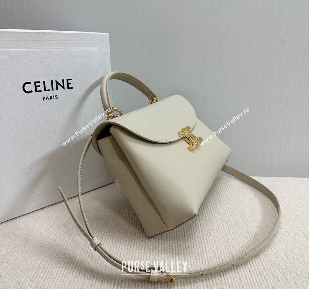Celine Medium Nino Top Handle bag in Smooth Calfskin Light Beige 2025 117523 (BL-251124056)