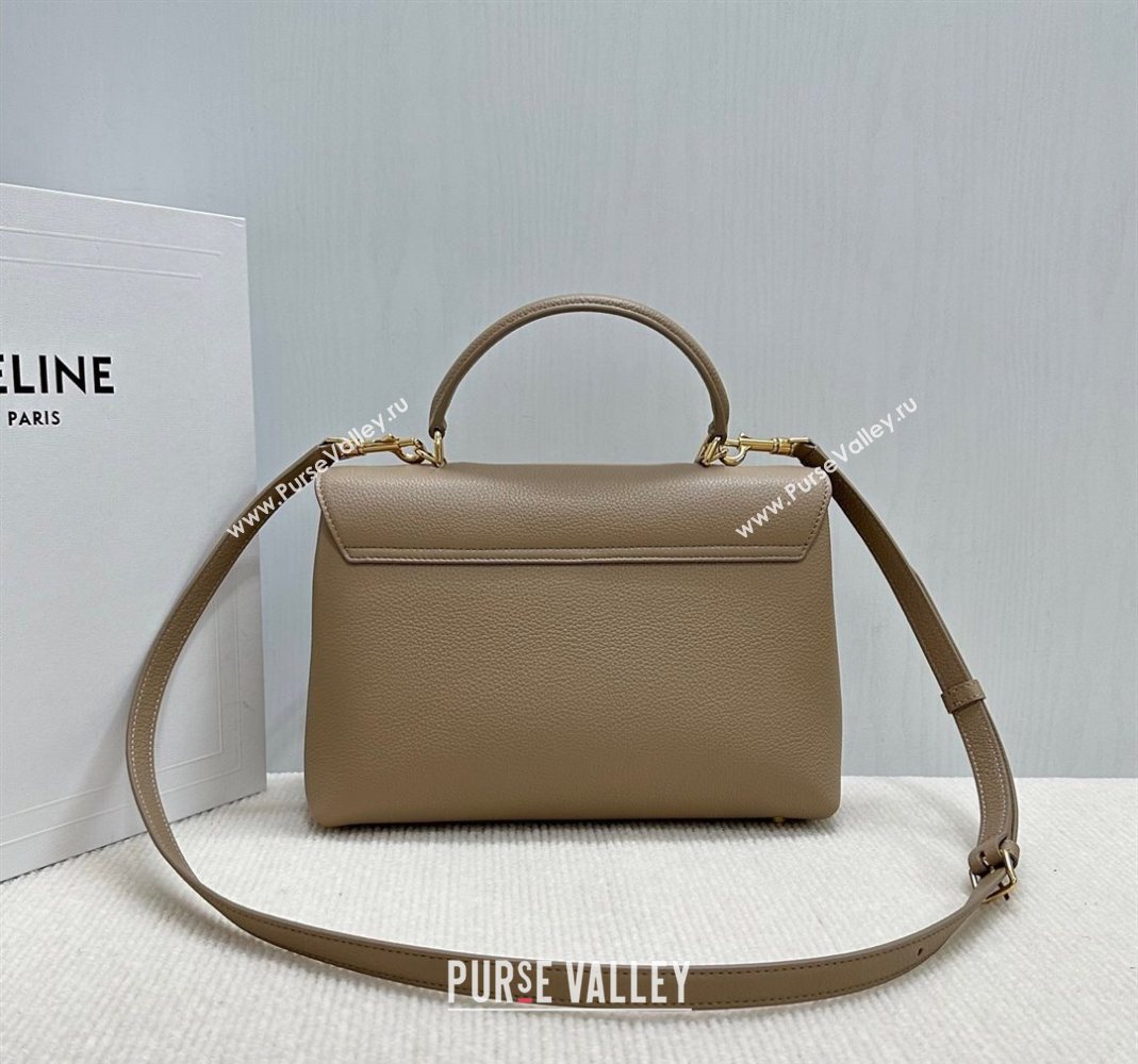 Celine Medium Nino Top Handle bag in Supple Calfskin Smoke Brown 2025 117523 (BL-251124057)