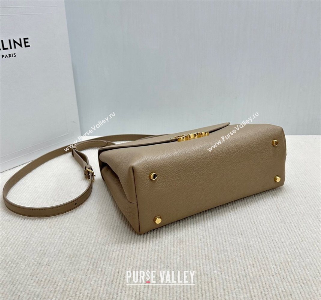 Celine Medium Nino Top Handle bag in Supple Calfskin Smoke Brown 2025 117523 (BL-251124057)