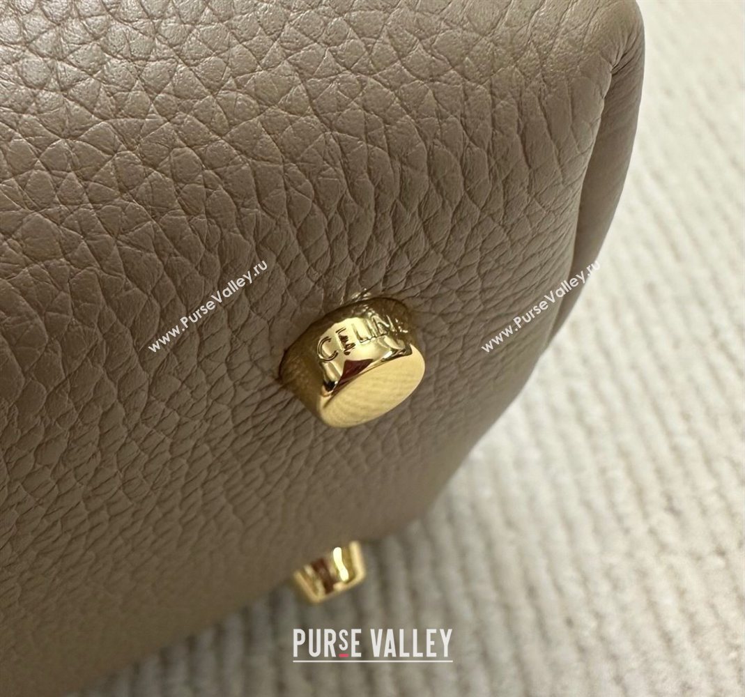 Celine Medium Nino Top Handle bag in Supple Calfskin Smoke Brown 2025 117523 (BL-251124057)