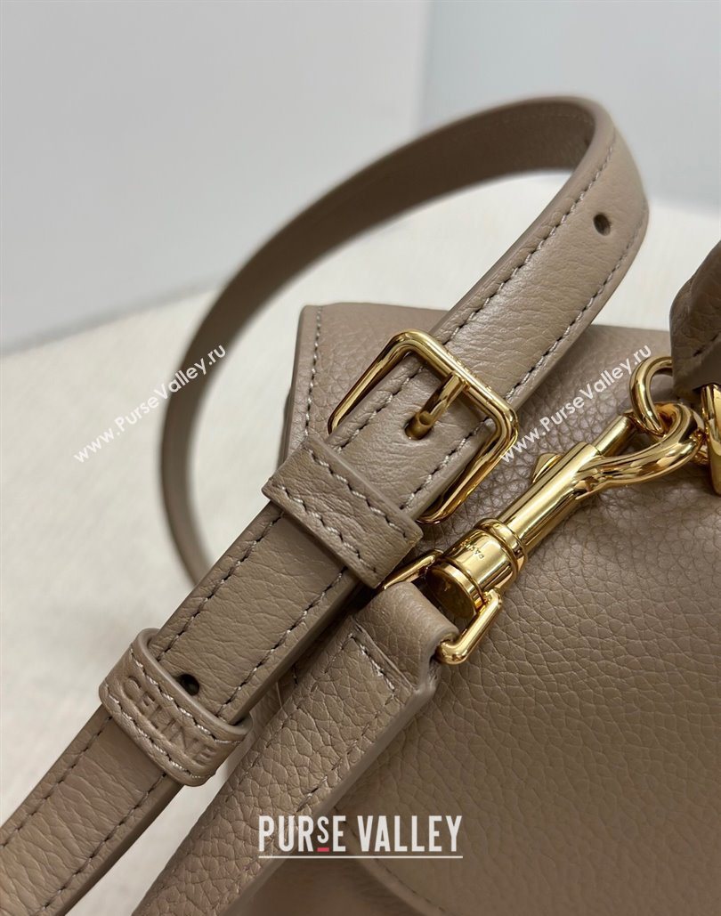 Celine Medium Nino Top Handle bag in Supple Calfskin Smoke Brown 2025 117523 (BL-251124057)