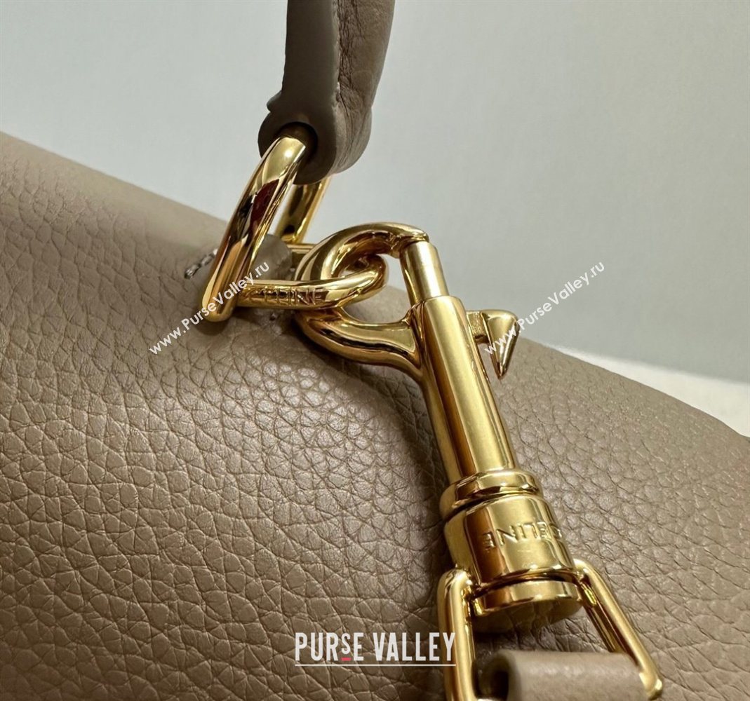 Celine Medium Nino Top Handle bag in Supple Calfskin Smoke Brown 2025 117523 (BL-251124057)