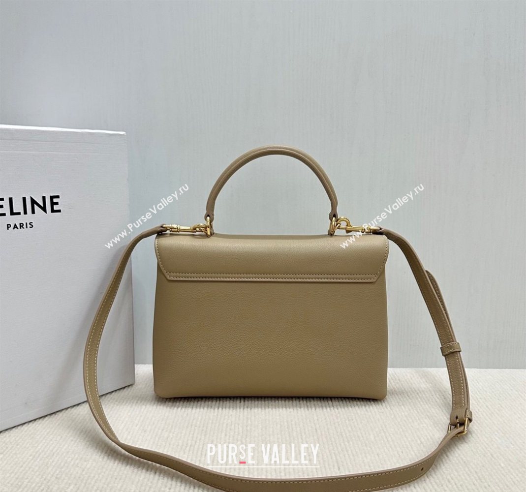 Celine Medium Nino Top Handle bag in Supple Calfskin Cappuccino Beige 2025 117523 (BL-251124058)
