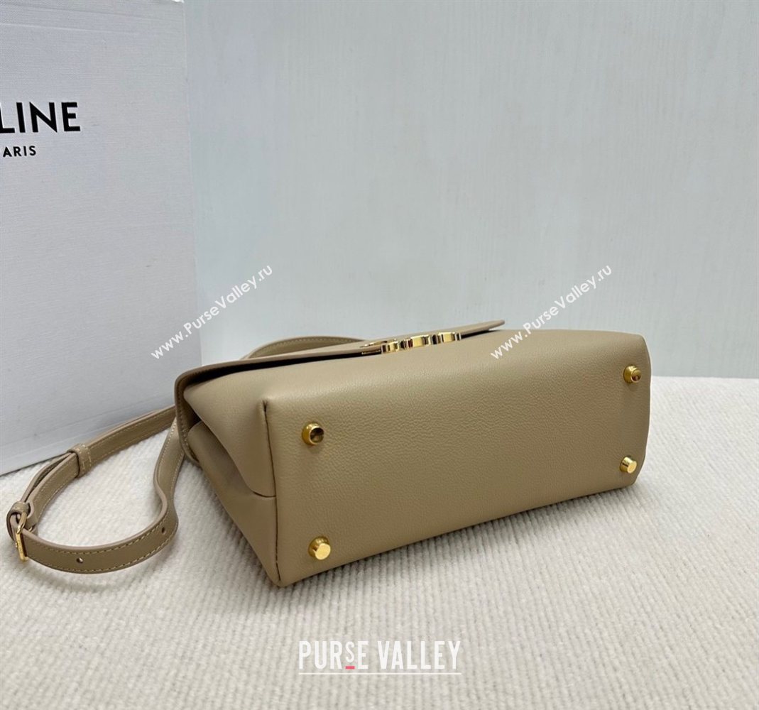 Celine Medium Nino Top Handle bag in Supple Calfskin Cappuccino Beige 2025 117523 (BL-251124058)