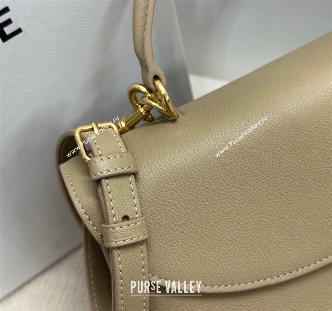 Celine Medium Nino Top Handle bag in Supple Calfskin Cappuccino Beige 2025 117523 (BL-251124058)