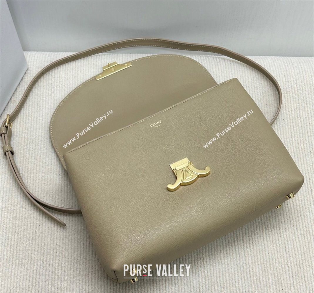 Celine Medium Nino Top Handle bag in Supple Calfskin Cappuccino Beige 2025 117523 (BL-251124058)