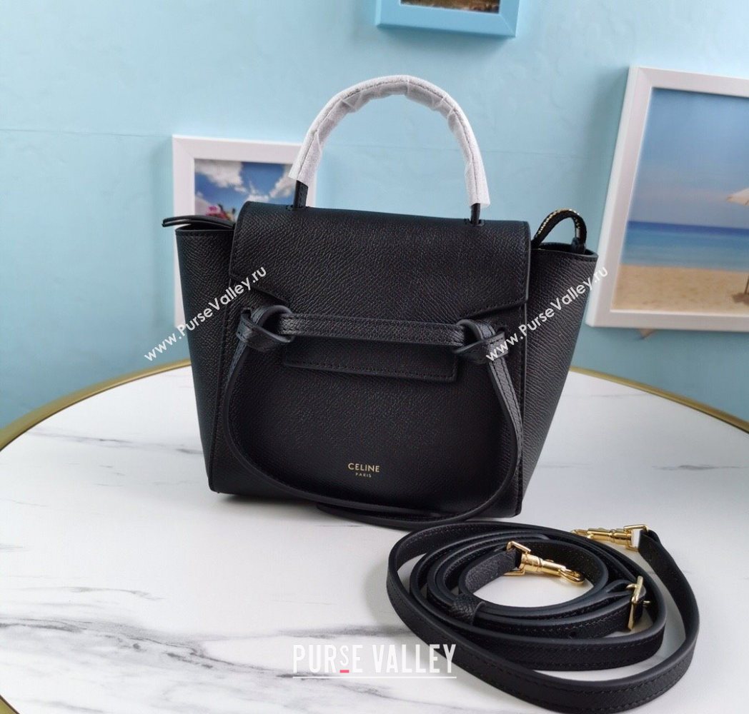 Celine Belt Pico Mini Bag in Grained Leather Black 2025 194263 (BL-251124033)