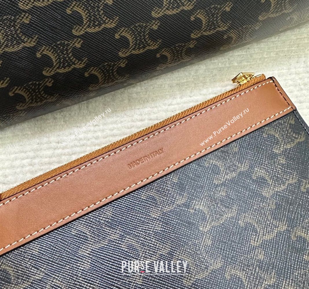 Celine Soft Shopping Bag in Triomphe Canvas and Calfskin Leather 2025 123912 (BL-251124067)