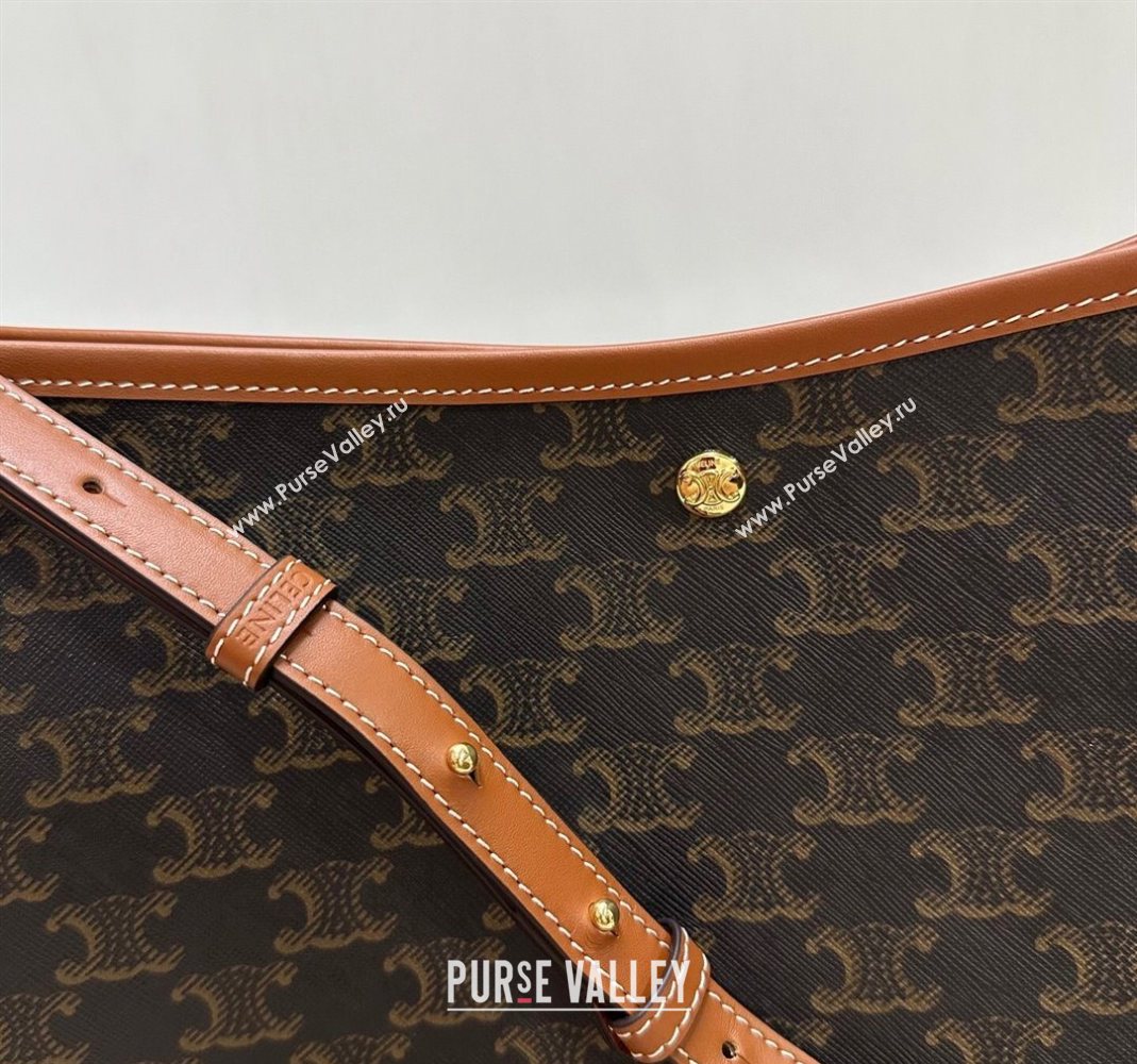 Celine Soft Shopping Bag in Triomphe Canvas and Calfskin Leather 2025 123912 (BL-251124067)