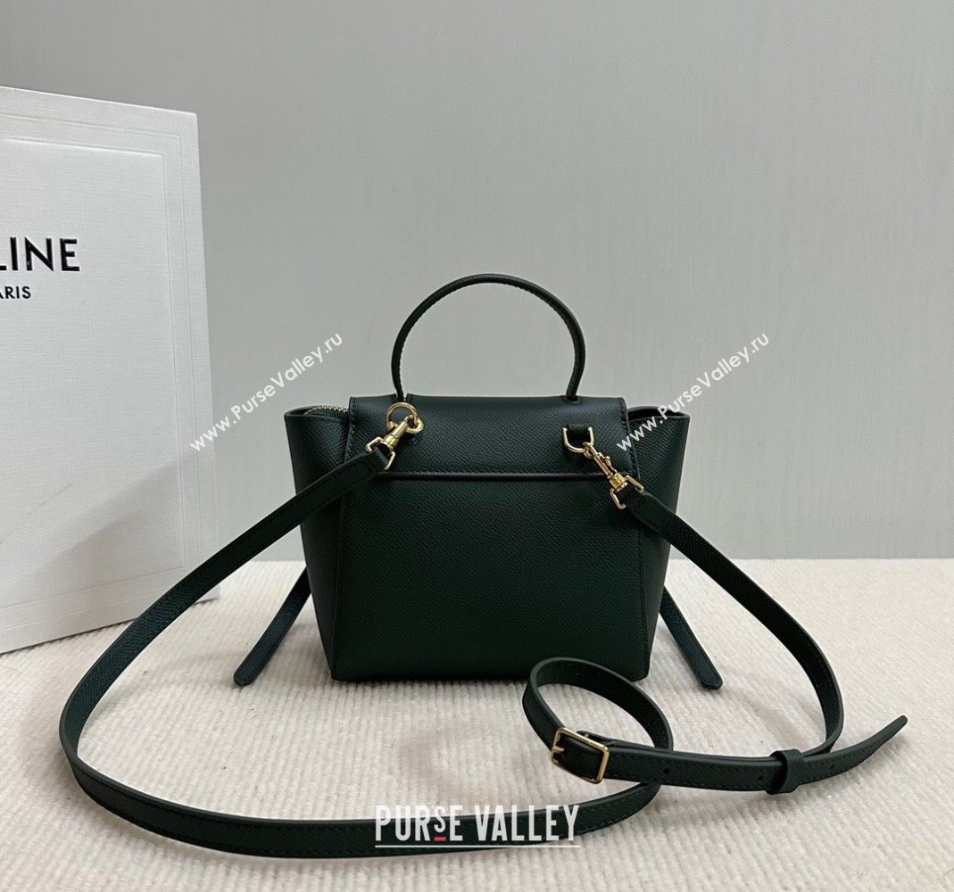 Celine Belt Pico Mini Bag in Grained Leather Green 2025 194263 (BL-251124030)