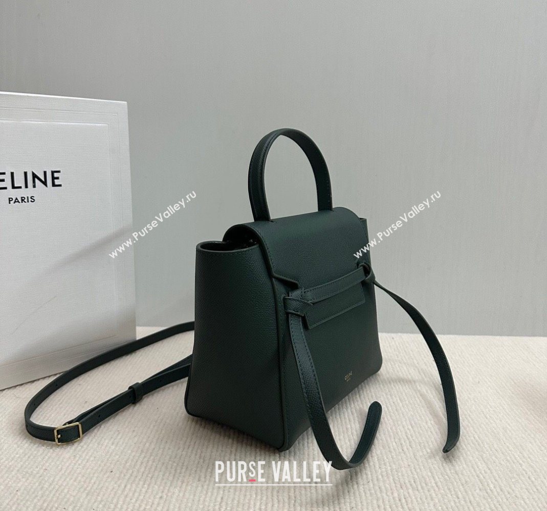 Celine Belt Pico Nano Bag in Grained Leather Green 2025 189003 (BL-251124034)