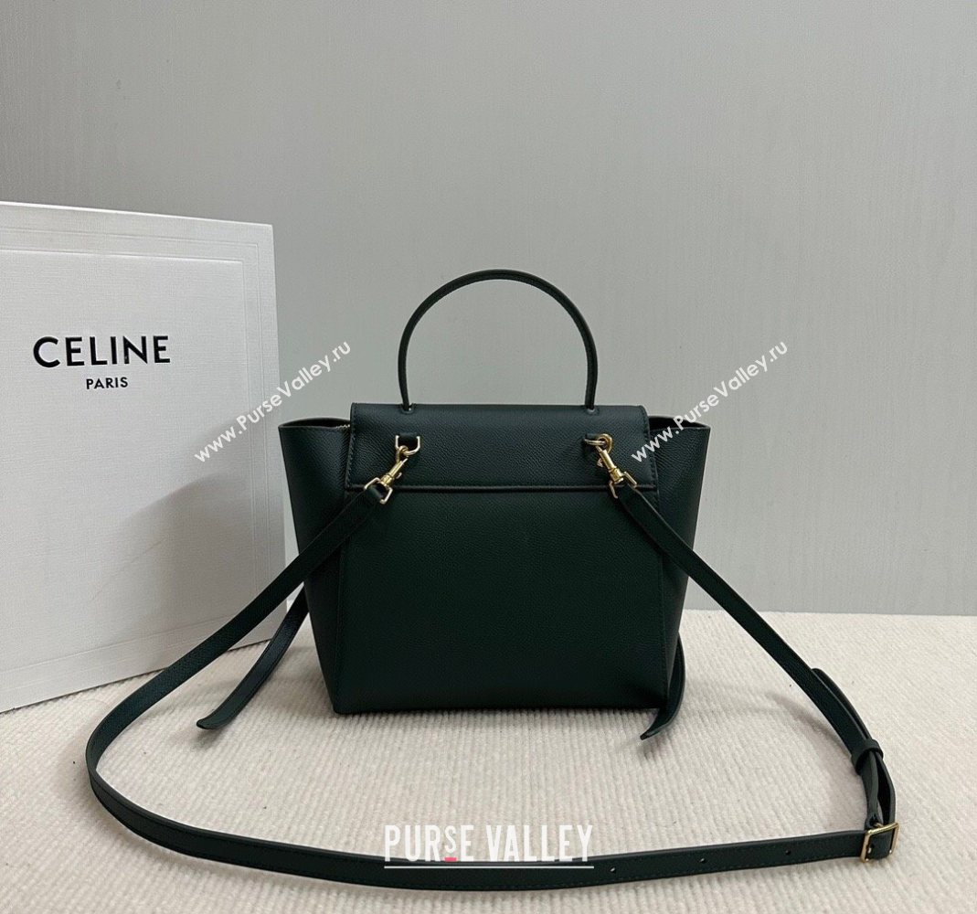 Celine Belt Pico Nano Bag in Grained Leather Green 2025 189003 (BL-251124034)