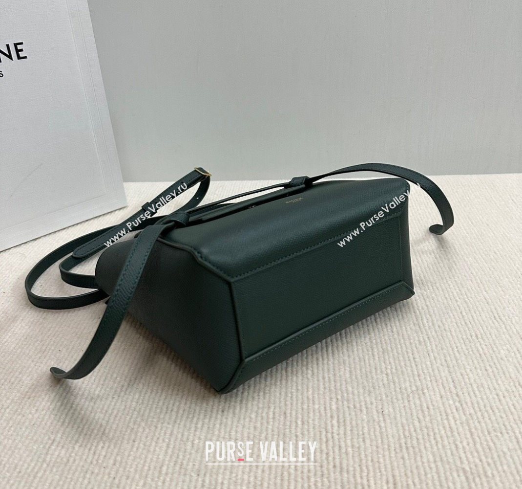 Celine Belt Pico Nano Bag in Grained Leather Green 2025 189003 (BL-251124034)