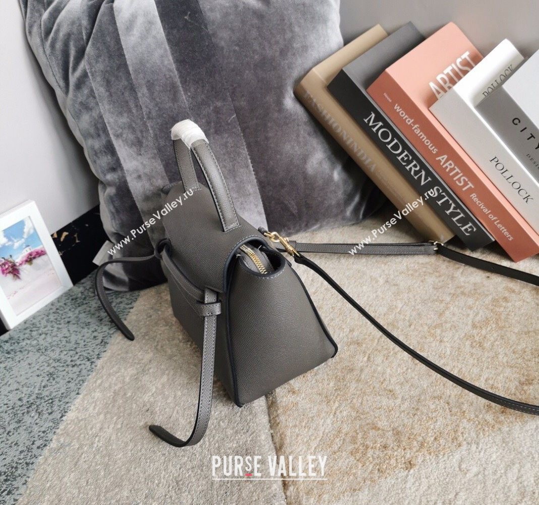 Celine Belt Pico Nano Bag in Grained Leather Grey 2025 189003 (BL-251124035)