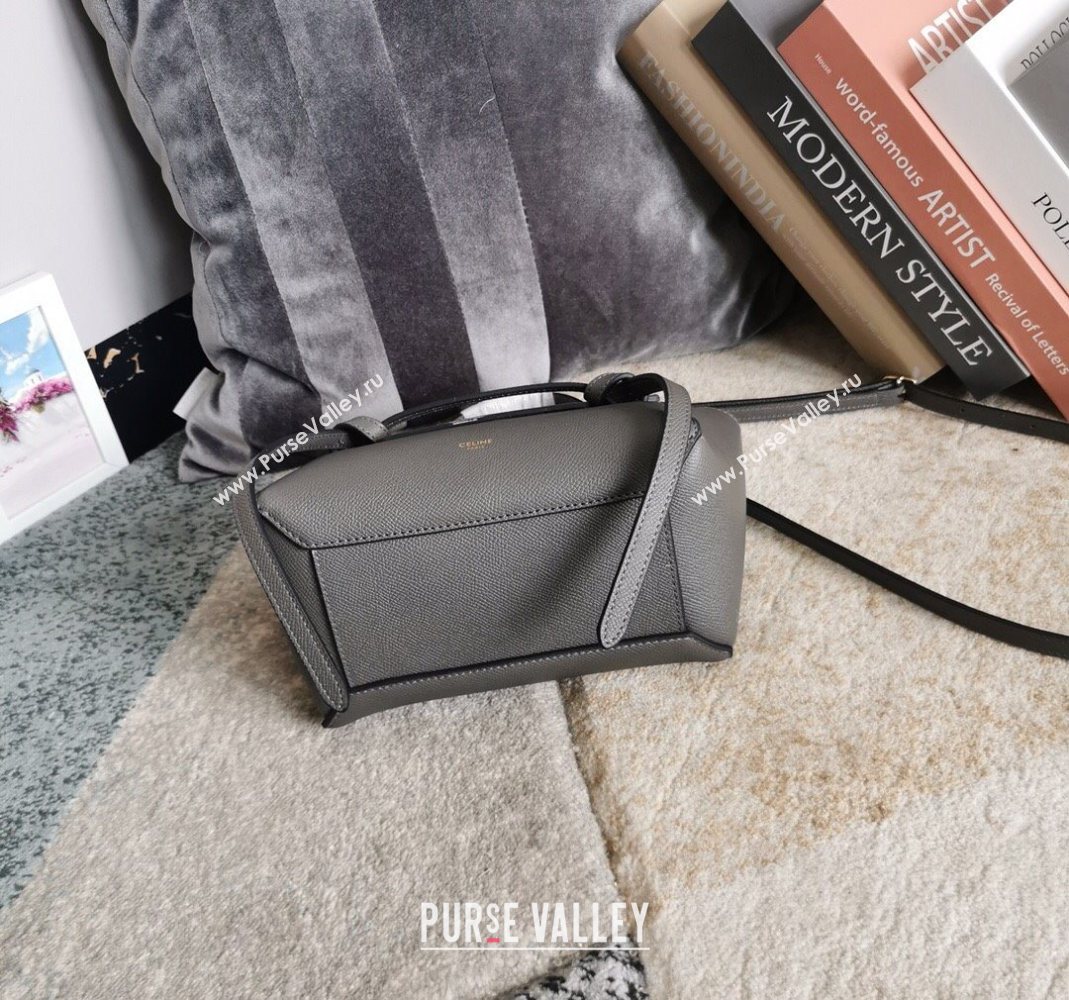 Celine Belt Pico Nano Bag in Grained Leather Grey 2025 189003 (BL-251124035)