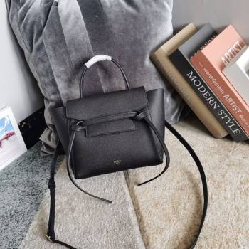 Celine Belt Pico Nano Bag in Grained Leather Black 2025 189003 (BL-251124036)