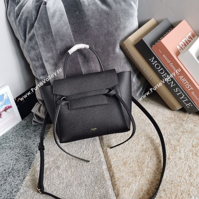 Celine Belt Pico Nano Bag in Grained Leather Black 2025 189003 (BL-251124036)