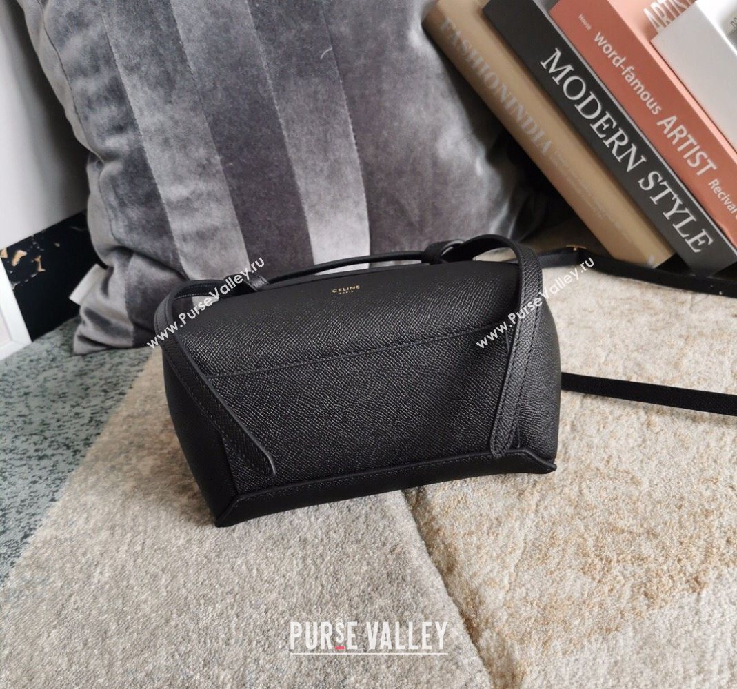Celine Belt Pico Nano Bag in Grained Leather Black 2025 189003 (BL-251124036)