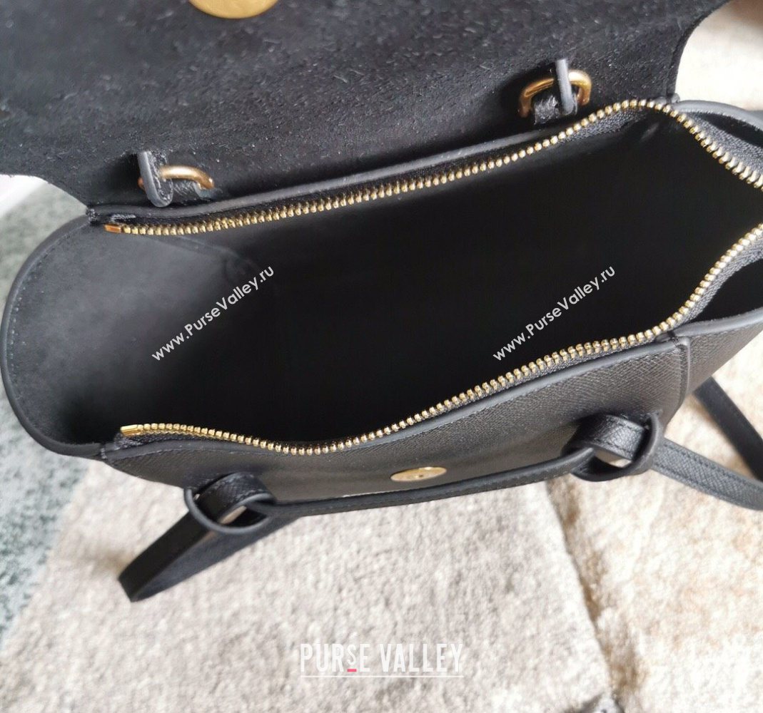 Celine Belt Pico Nano Bag in Grained Leather Black 2025 189003 (BL-251124036)