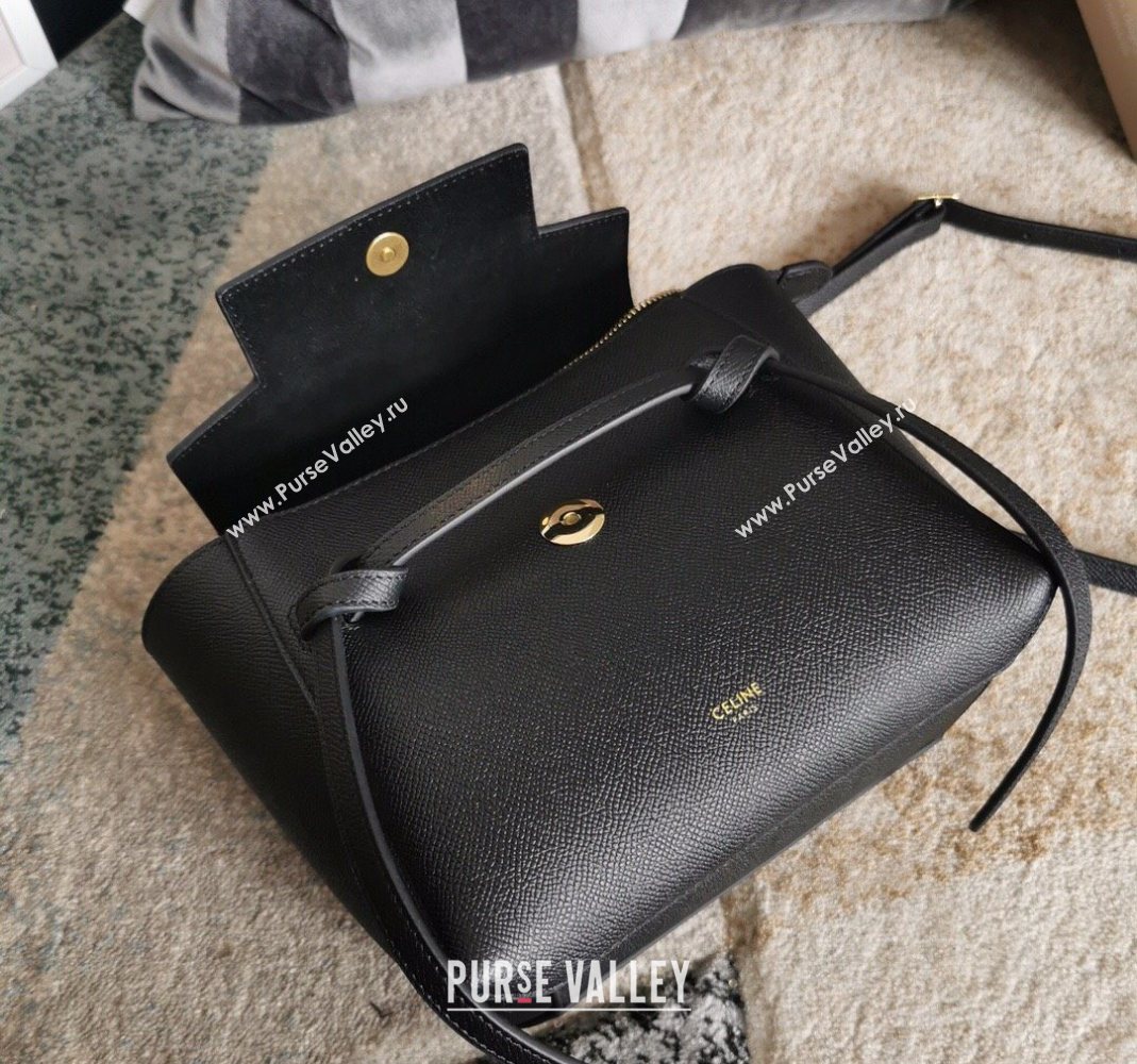 Celine Belt Pico Nano Bag in Grained Leather Black 2025 189003 (BL-251124036)