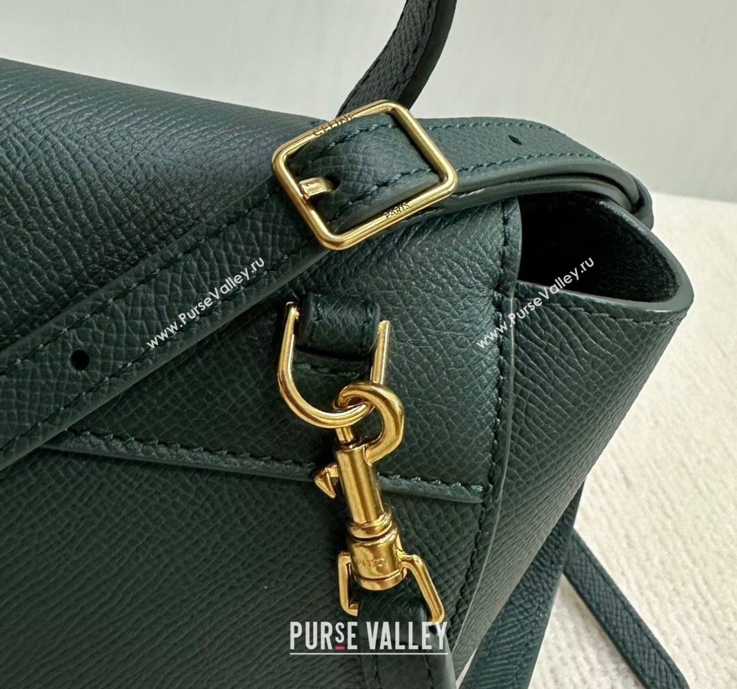 Celine Belt Pico Mini Bag in Grained Leather Green 2025 194263 (BL-251124030)