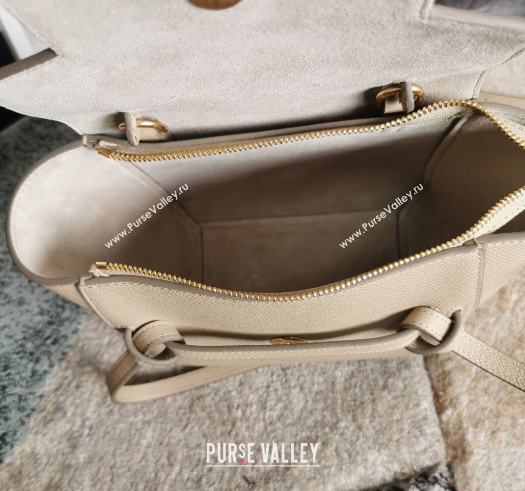 Celine Belt Pico Nano Bag in Grained Leather Beige 2025 189003 (BL-251124037)