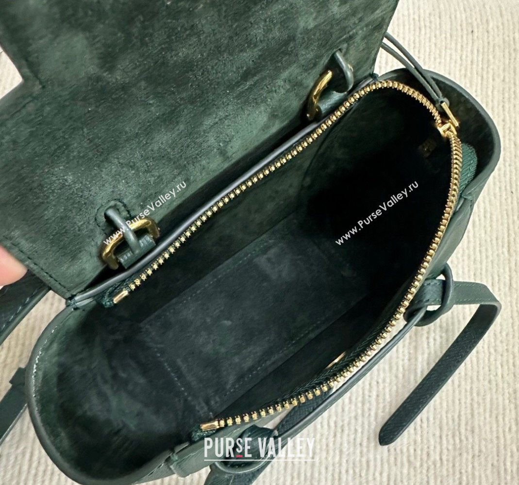 Celine Belt Pico Mini Bag in Grained Leather Green 2025 194263 (BL-251124030)