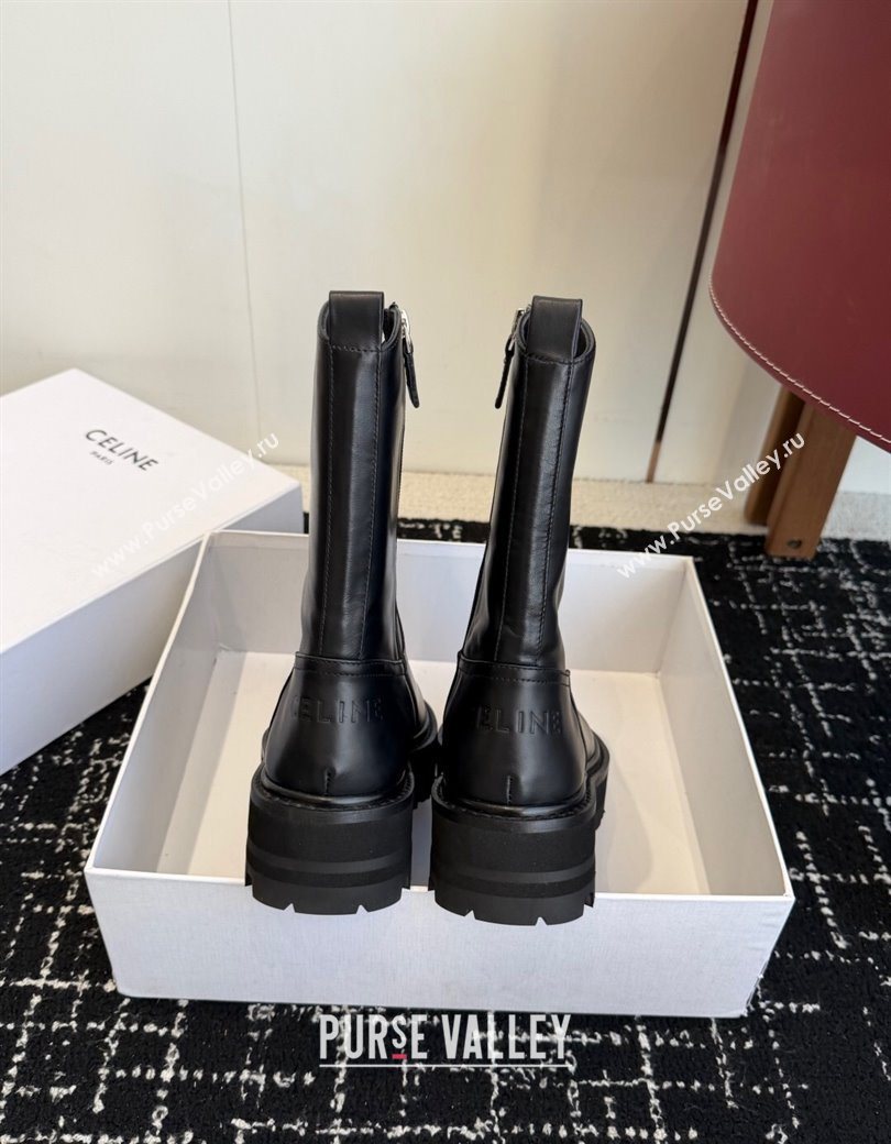 Celine Black Calfskin Leather Ankle Boots 4.5cm 2025 CE1209021 (SS-251209061)