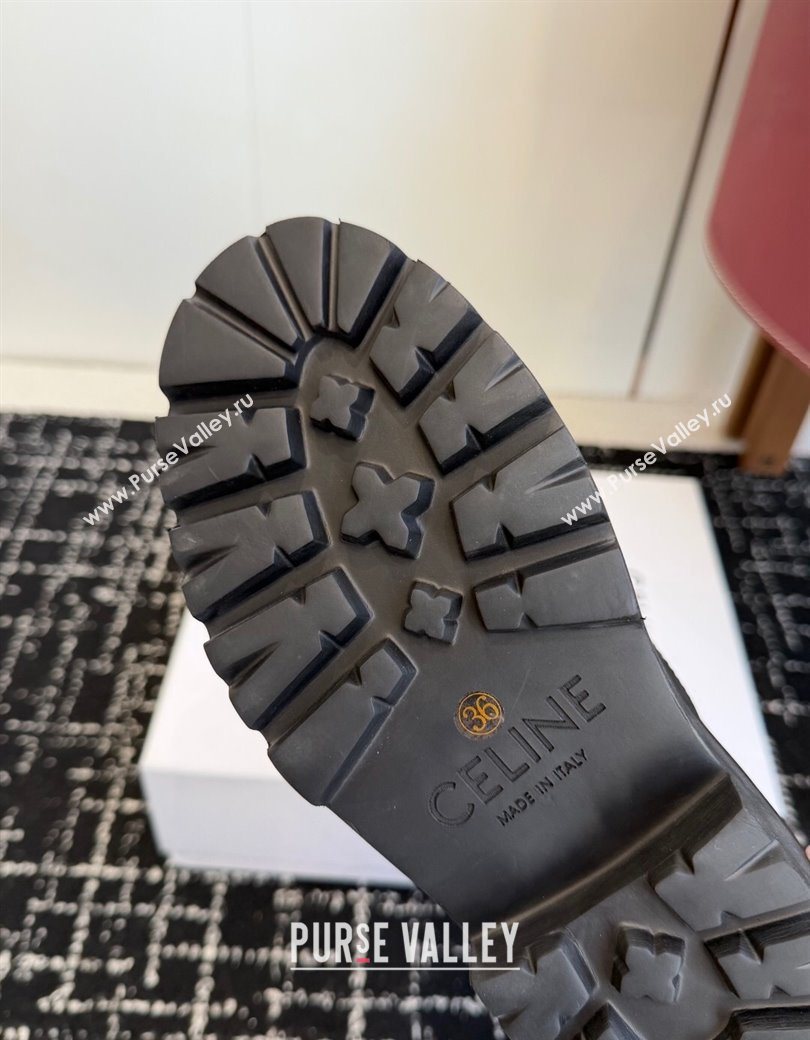 Celine Black Calfskin Leather Ankle Boots 4.5cm with Strap 2025 CE1209025 (SS-251209065)