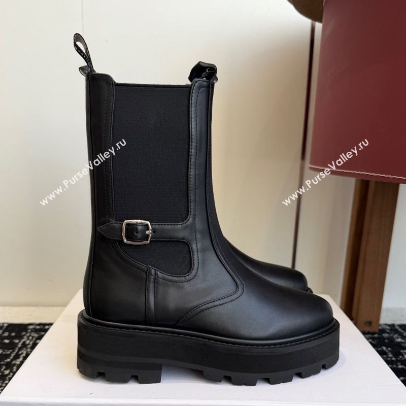 Celine Black Calfskin Leather Ankle Boots 4.5cm with Buckle 2025 CE1209023 (SS-251209063)