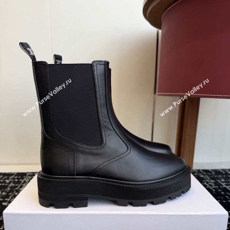 Celine Black Calfskin Leather Ankle Boots 4.5cm 2025 CE1209026 (SS-251209066)