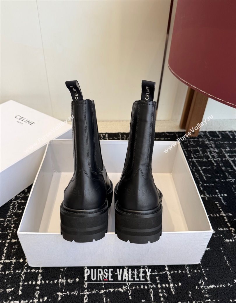 Celine Black Calfskin Leather Ankle Boots 4.5cm 2025 CE1209026 (SS-251209066)